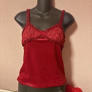 LIZ LISA Lace Camisole Velvet Ribbon Fairy Cottage Core Whimsical Size Small